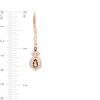 Thumbnail Image 4 of Le Vian® Pear-Shaped Chocolate Quartz™ and 0.60 CT. T.W. Diamond Ornate Frame Drop Earrings in 14K Strawberry Gold™