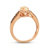Thumbnail Image 2 of Le Vian® Oval Neapolitan Opal™ and 0.30 CT. T.W. Diamond Frame Ring in 14K Strawberry Gold™