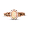 Thumbnail Image 3 of Le Vian® Oval Neapolitan Opal™ and 0.30 CT. T.W. Diamond Frame Ring in 14K Strawberry Gold™