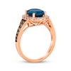 Thumbnail Image 3 of Le Vian® Oval Deep Sea Blue Topaz™ and 0.50 CT. T.W. Diamond Frame Ring in 14K Strawberry Gold®
