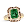Thumbnail Image 1 of Le Vian® Emerald-Cut Costa Smeralda Emerald™ and 0.80 CT. T.W. Diamond Frame Ring in 14K Honey Gold™
