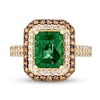Thumbnail Image 2 of Le Vian® Emerald-Cut Costa Smeralda Emerald™ and 0.80 CT. T.W. Diamond Frame Ring in 14K Honey Gold™