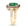 Thumbnail Image 4 of Le Vian® Emerald-Cut Costa Smeralda Emerald™ and 0.80 CT. T.W. Diamond Frame Ring in 14K Honey Gold™