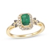 Thumbnail Image 1 of Le Vian® Emerald-Cut Costa Smeralda Emerald™ and 0.20 CT. T.W. Diamond Leaves Ring in 14K Honey Gold™
