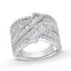 Thumbnail Image 1 of 1.50 CT. T.W. Certified Lab-Grown Diamond Bypass Multi-Row Ring in 10K White Gold (I/SI2)