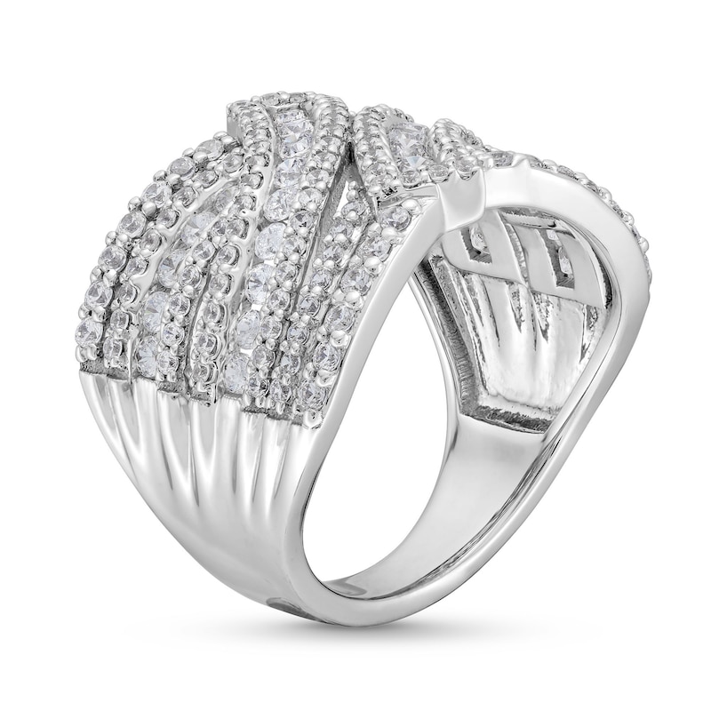 Main Image 3 of 1.50 CT. T.W. Certified Lab-Grown Diamond Bypass Multi-Row Ring in 10K White Gold (I/SI2)