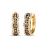 Thumbnail Image 1 of Le Vian® 1.00 CT. T.W. Chocolate Diamond® and Nude Diamond™ Edge Scallop Hoop Earrings in 14K Honey Gold™