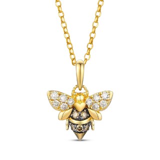 Le Vian® 0.25 CT. T.W. Chocolate Diamond® and Nude Diamond™ Bee Pendant in 14K Honey Gold™
