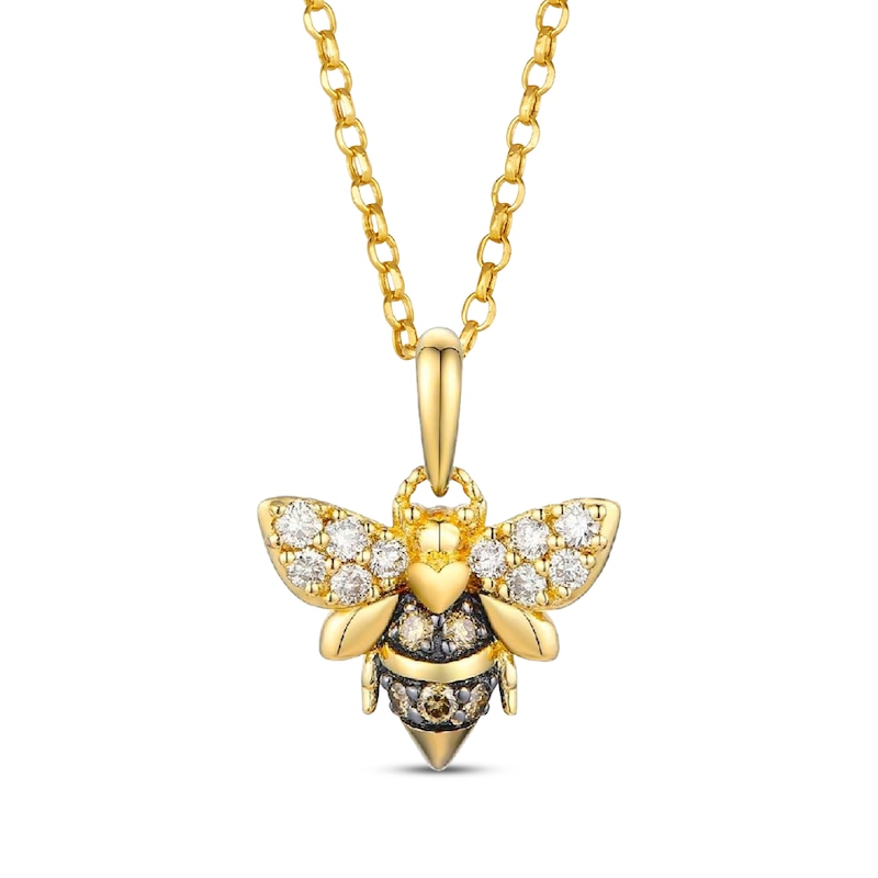 Le Vian® 0.25 CT. T.W. Chocolate Diamond® and Nude Diamond™ Bee Pendant in 14K Honey Gold™|Peoples Jewellers