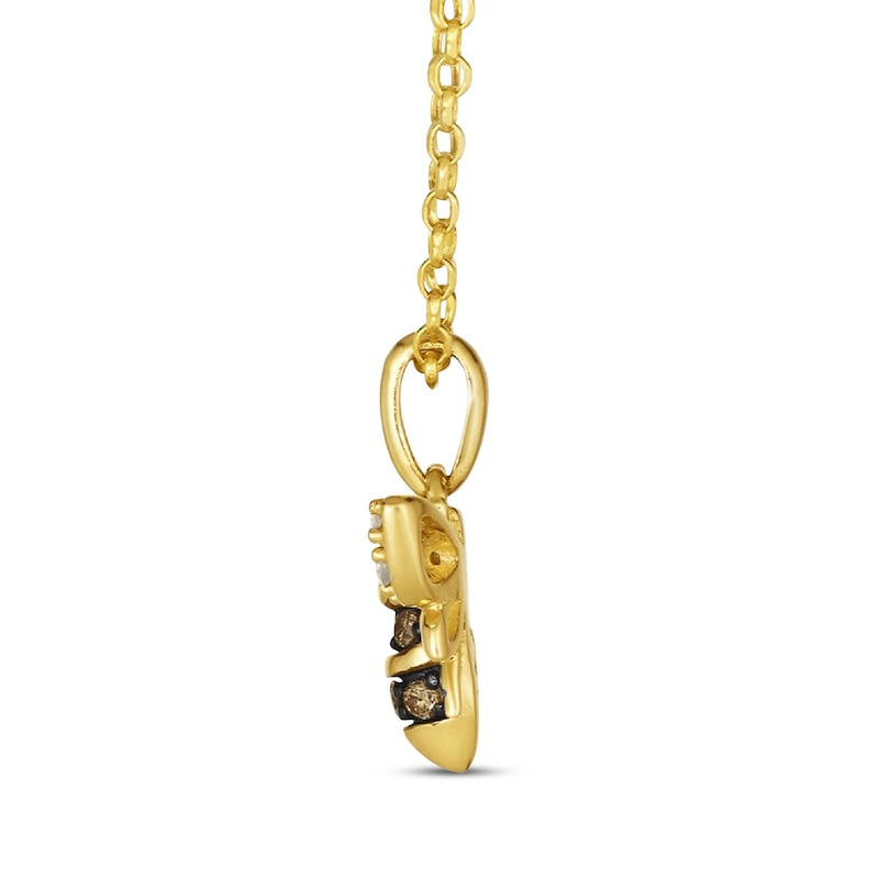 Main Image 2 of Le Vian® 0.25 CT. T.W. Chocolate Diamond® and Nude Diamond™ Bee Pendant in 14K Honey Gold™