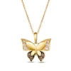 Thumbnail Image 0 of Le Vian® 0.15 CT. T.W. Chocolate Diamond® and Nude Diamond™ Butterfly Pendant in 14K Honey Gold™