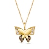 Thumbnail Image 1 of Le Vian® 0.15 CT. T.W. Chocolate Diamond® and Nude Diamond™ Butterfly Pendant in 14K Honey Gold™