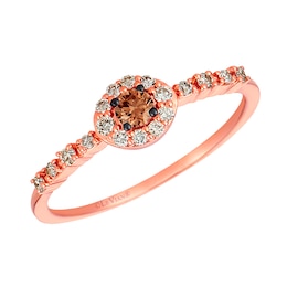 Le Vian® 0.25 CT. T.W. Chocolate Diamond® and Nude Diamond™ Frame Ring in 14K Strawberry Gold™