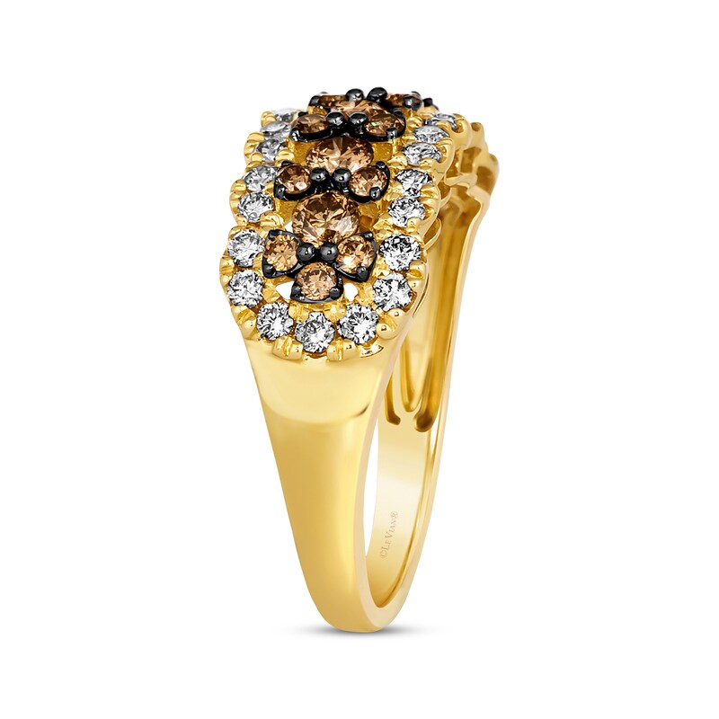 Main Image 2 of Le Vian® 1.20 CT. T.W. Chocolate Diamond® and Nude Diamond™ Scallop Edge Ring in 14K Honey Gold™