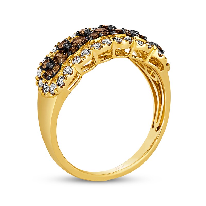 Main Image 3 of Le Vian® 1.20 CT. T.W. Chocolate Diamond® and Nude Diamond™ Scallop Edge Ring in 14K Honey Gold™