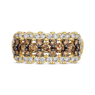 Le Vian® 1.20 CT. T.W. Chocolate Diamond® and Nude Diamond™ Scallop Edge Ring in 14K Honey Gold™