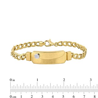Eternally Bonded Men's 0.20 CT. Diamond Bottle with Cap I.D. Curb Chain Bracelet in 14K Gold