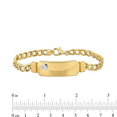 Eternally Bonded Men's 0.20 CT. Diamond Bottle with Cap I.D. Curb Chain Bracelet in 14K Gold