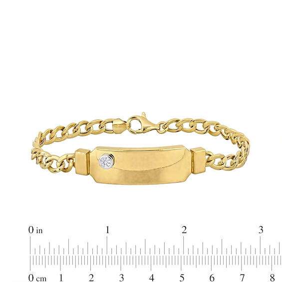 Eternally Bonded Men's 0.20 CT. Diamond Bottle with Cap I.D. Curb Chain Bracelet in 14K Gold