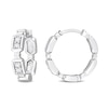 Thumbnail Image 1 of Eternally Bonded Men's 0.16 CT. T.W. Diamond Endless Bottle with Cap 12.0mm Hoop Earrings in 14K White Gold
