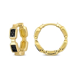 Eternally Bonded Men's 0.16 CT. T.W. Diamond Endless Bottle with Cap 12.0mm Hoop Earrings in 14K Gold