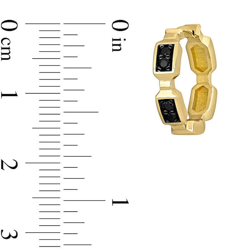 Main Image 2 of Eternally Bonded Men's 0.16 CT. T.W. Diamond Endless Bottle with Cap 12.0mm Hoop Earrings in 14K Gold