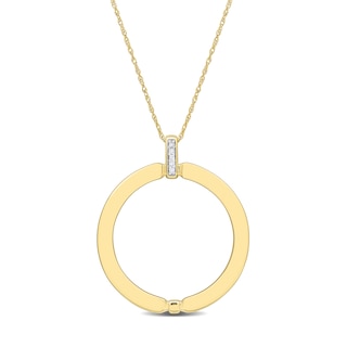 Eternally Bonded Men's Diamond Accent Bail Circle Pendant in 14K Gold