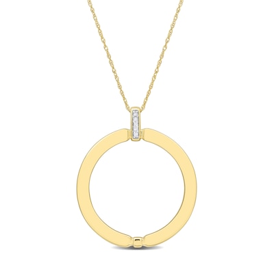 Eternally Bonded Men's Diamond Accent Bail Circle Pendant in 14K Gold
