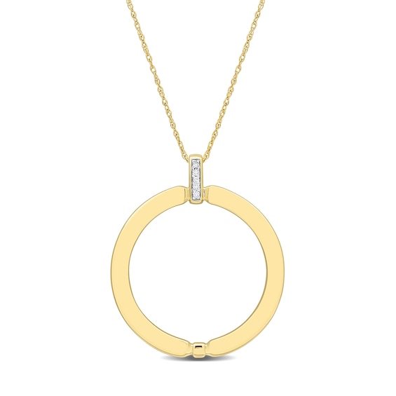 Eternally Bonded Men's Diamond Accent Bail Circle Pendant in 14K Gold