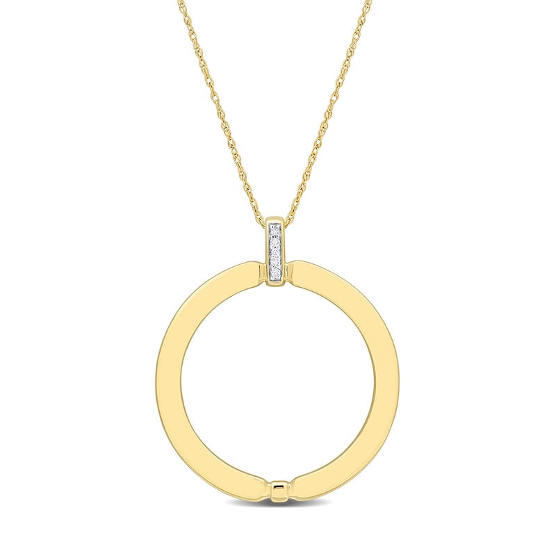 Eternally Bonded Men's Diamond Accent Bail Circle Pendant in 14K Gold|Peoples Jewellers