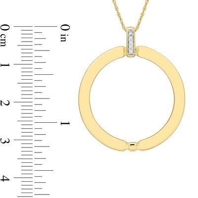 Eternally Bonded Men's Diamond Accent Bail Circle Pendant in 14K Gold