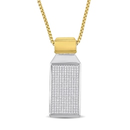 Eternally Bonded Men's 0.88 CT. T.W. Diamond Rectangle Bottle with Cap Pendant in 14K Two-Tone Gold