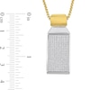 Thumbnail Image 2 of Eternally Bonded Men's 0.88 CT. T.W. Diamond Rectangle Bottle with Cap Pendant in 14K Two-Tone Gold
