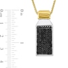Thumbnail Image 2 of Eternally Bonded Men's 1.45 CT. T.W. Black Diamond Rectangle Bottle with Cap Pendant in 14K Two-Tone Gold
