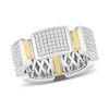 Thumbnail Image 1 of Eternally Bonded Men's 0.96 CT. T.W. Diamond Collar Station Band in 14K Two-Tone Gold