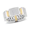 Thumbnail Image 0 of Eternally Bonded Men's 0.96 CT. T.W. Diamond Collar Station Band in 14K Two-Tone Gold