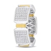 Thumbnail Image 2 of Eternally Bonded Men's 0.96 CT. T.W. Diamond Collar Station Band in 14K Two-Tone Gold