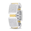 Thumbnail Image 1 of Eternally Bonded Men's 0.96 CT. T.W. Diamond Collar Station Band in 14K Two-Tone Gold