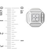 Thumbnail Image 3 of Eternally Bonded Men's 0.19 CT. T.W. Diamond Tiered Square Stud Earrings in Sterling Silver