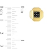 Thumbnail Image 3 of Eternally Bonded Men's 0.19 CT. T.W. Black Diamond Tiered Square Stud Earrings in Sterling Silver with Yellow Flash Plate