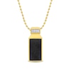 Eternally Bonded Men's White Lab-Created Sapphire Bottle Pendant with Carbon Fibre Inlay in Sterling Silver with Yellow Flash Plate