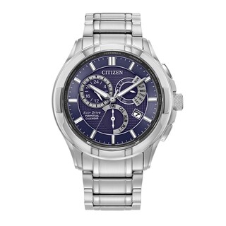Men's Citizen Eco-Drive® PCAT Chronograph Watch with Blue Dial (Model: BL8160-58L)
