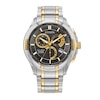 Men's Citizen Eco-Drive® PCAT Chronograph Two-Tone Watch with Black Dial (Model: BL8164-57E)