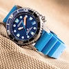 Thumbnail Image 4 of Ladies' Citizen Eco-Drive Promaster Dive Blue Rubber Strap Watch with Dark Blue Dial (Model: EO2028-06L)