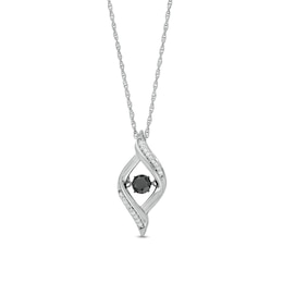 Unstoppable Love™ 0.25 CT. T.W. Black and White Diamond Open Flame Pendant in Sterling Silver