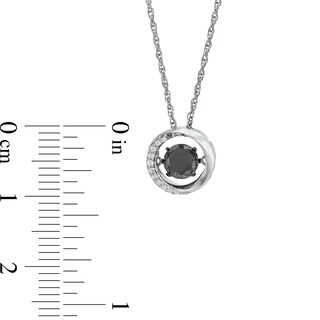 Unstoppable Love™ 0.50 CT. T.W. Black and White Diamond Open Circle Frame Pendant in Sterling Silver