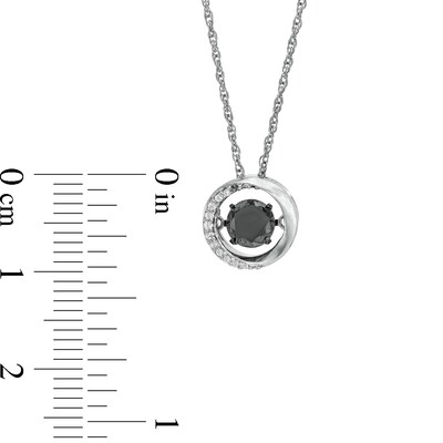 Unstoppable Love™ 0.50 CT. T.W. Black and White Diamond Open Circle Frame Pendant in Sterling Silver