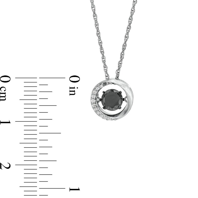 Unstoppable Love™ 0.50 CT. T.W. Black and White Diamond Open Circle Frame Pendant in Sterling Silver