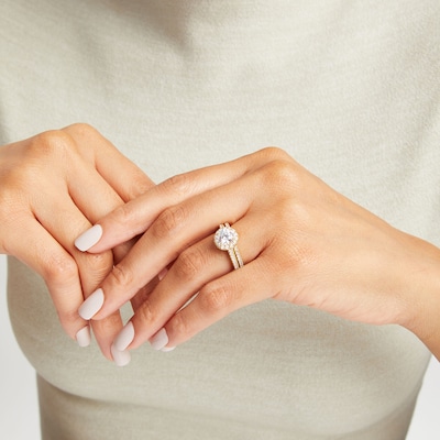 2.00 CT. T.W. Certified Lab-Created Diamond Frame Bridal Set in 18K Gold (F/VS2)