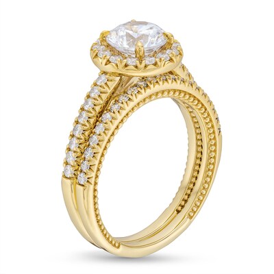 2.00 CT. T.W. Certified Lab-Created Diamond Frame Bridal Set in 18K Gold (F/VS2)